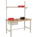 Global Equipment 96x30 Production Workbench Shop Top Square Edge - Drawer, Upright   Shelf TN 318996TN